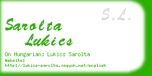 sarolta lukics business card